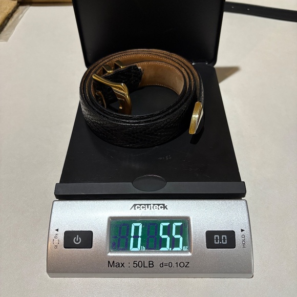 Mezlan Men's Leather Dress Belt Black Made in Spain Sz 40 2-Tone Buckle 1¼" Wide - Picture 13 of 13